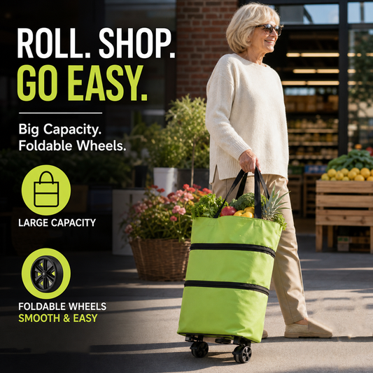 🔥LAST DAY 50% OFF-2-in-1 Foldable Shopping Cart