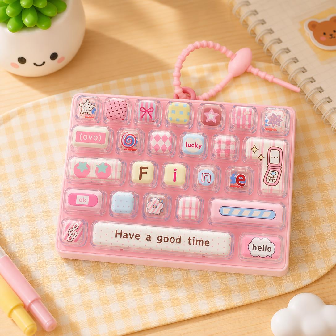 🐱26-Key Mini Mechanical Keyboard Fidget Toy Keychain