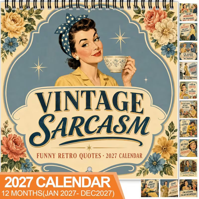 🔥Black Friday Deal｜2027 Fun Retro-Style Satirical Wall Calendar