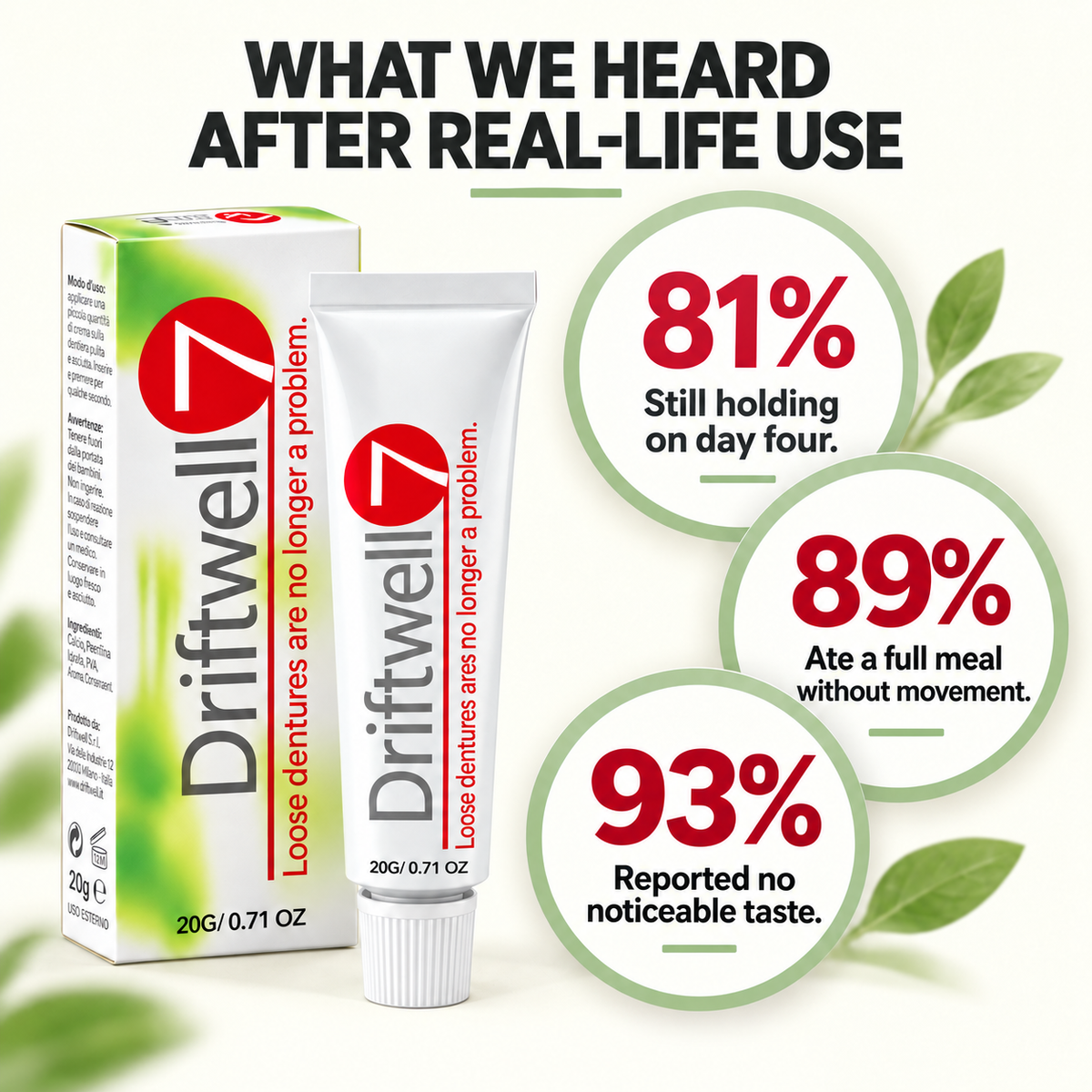 Driftwell™ Heat-Activated Denture Retention Gel