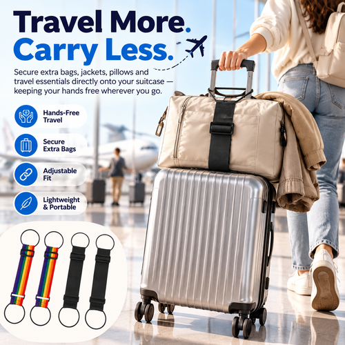 ✈️2-Pack Hands-Free Travel Luggage Strap – Carry More, Stress Less