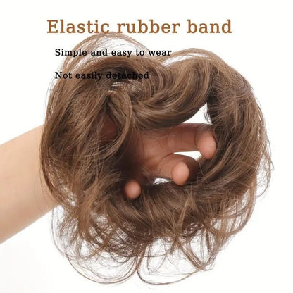 Cropped hair wig hair tie — —✨ Ideal for Everyday Wear, Scrunchie Base