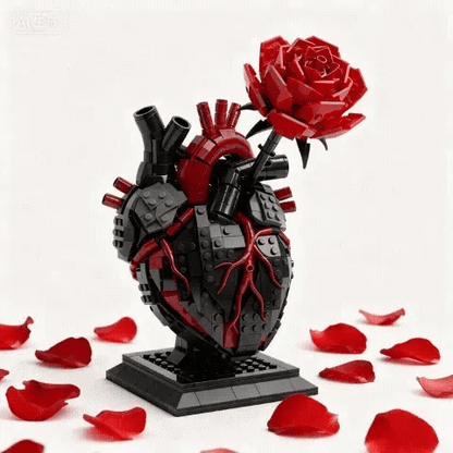 🌹Forbidden Heart — Black Thorn Rose Building Block