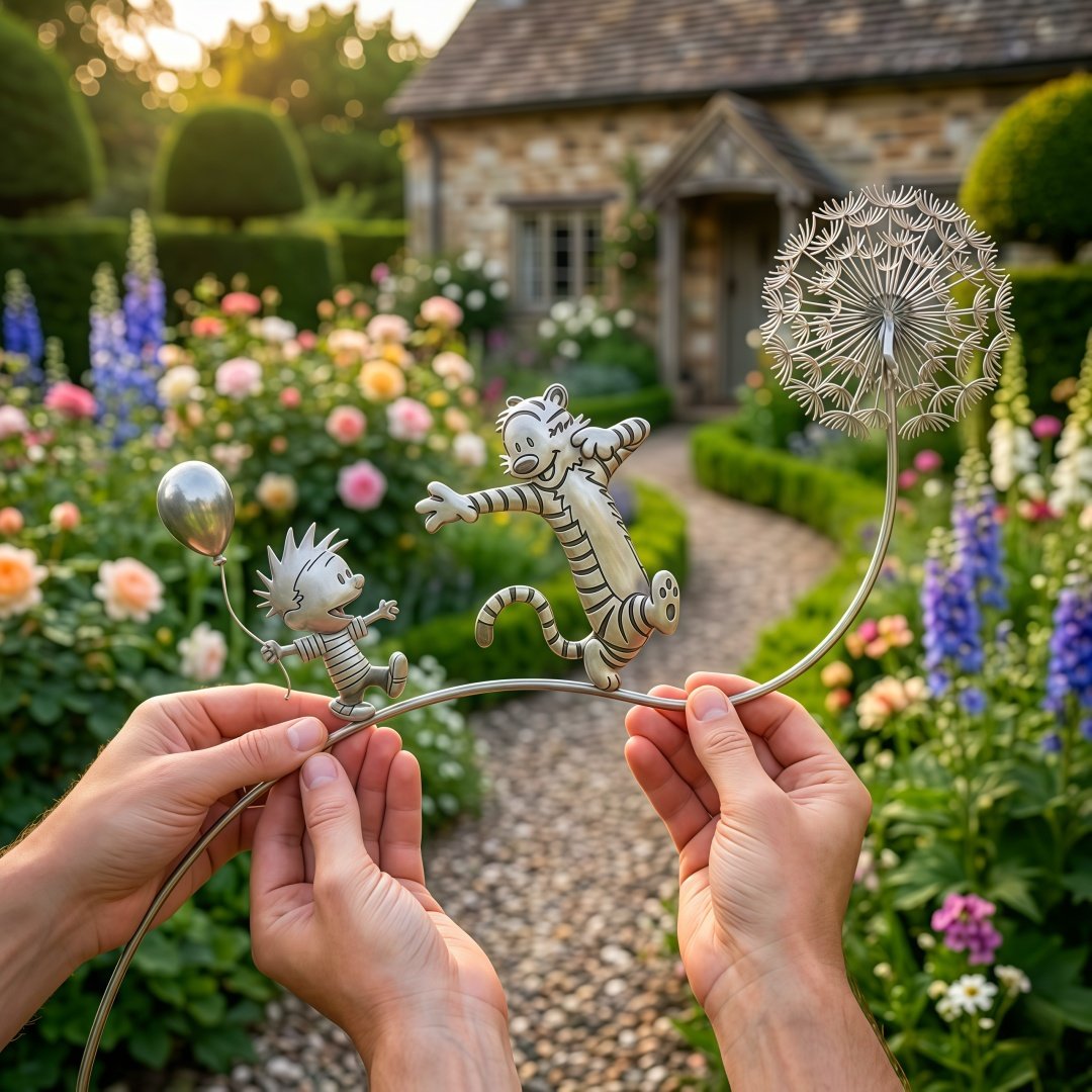 Calvin and Hobbes Dandelion Garden Stake