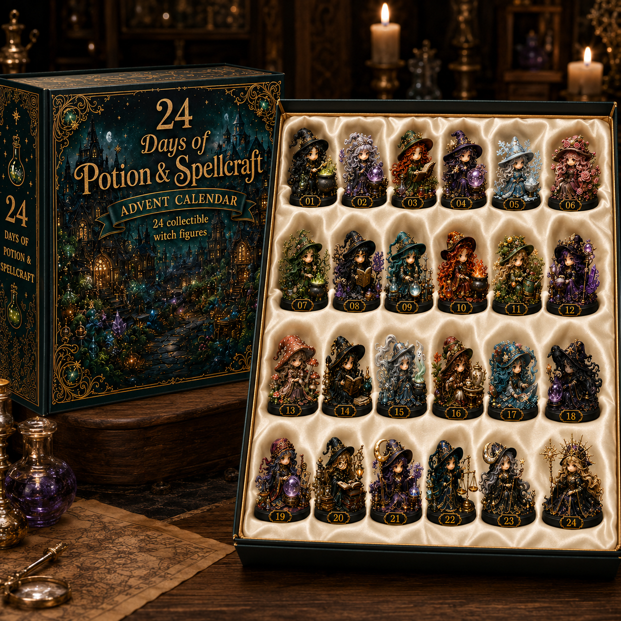 🧙‍♀️ 24 Days of Witchy Magic – 2026 Potion & Spellcraft Advent Calendar with 24 Enchanted Collectible Witch Figurines & Daily Surprises