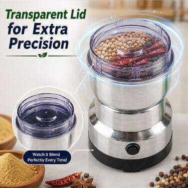 transparent viewing lid on electric grinder