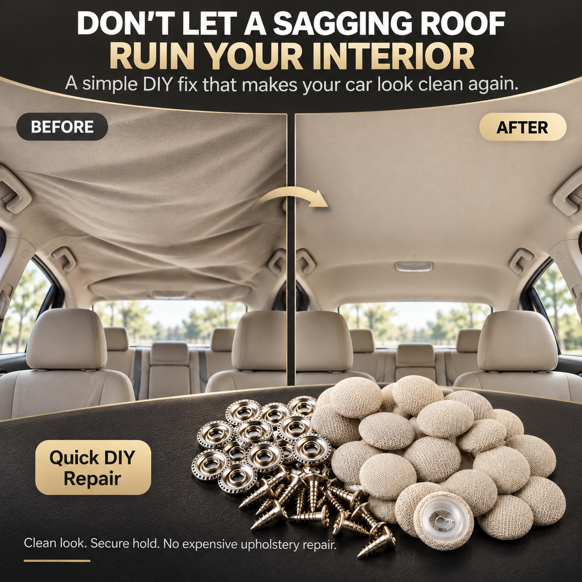 💸 DIY CAR HEADLINER REPAIR KIT | Fix Loose Roof Liner Without Full Upholstery Replacement – 50 Pack