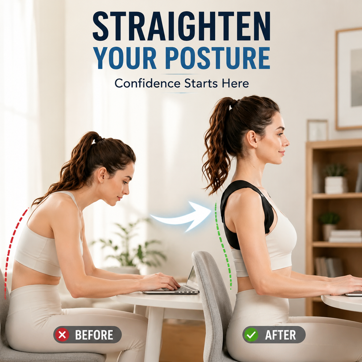 Posture Corrector for Men & Women – Lightweight Back & Shoulder Support Brace