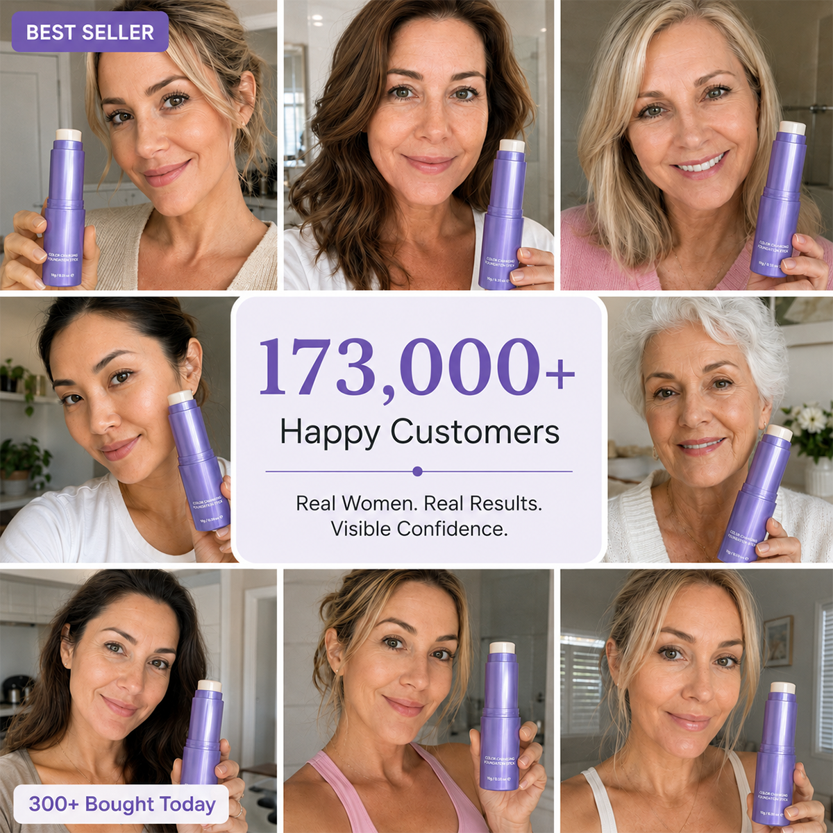 ❤️2 in 1 Color Changing Foundation Stick – The stick that makes mature skin glow again