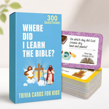 ✝️Bible Trivia Card Game – 300 Questions for Family Fun & Faith Learning (Ages 6+)