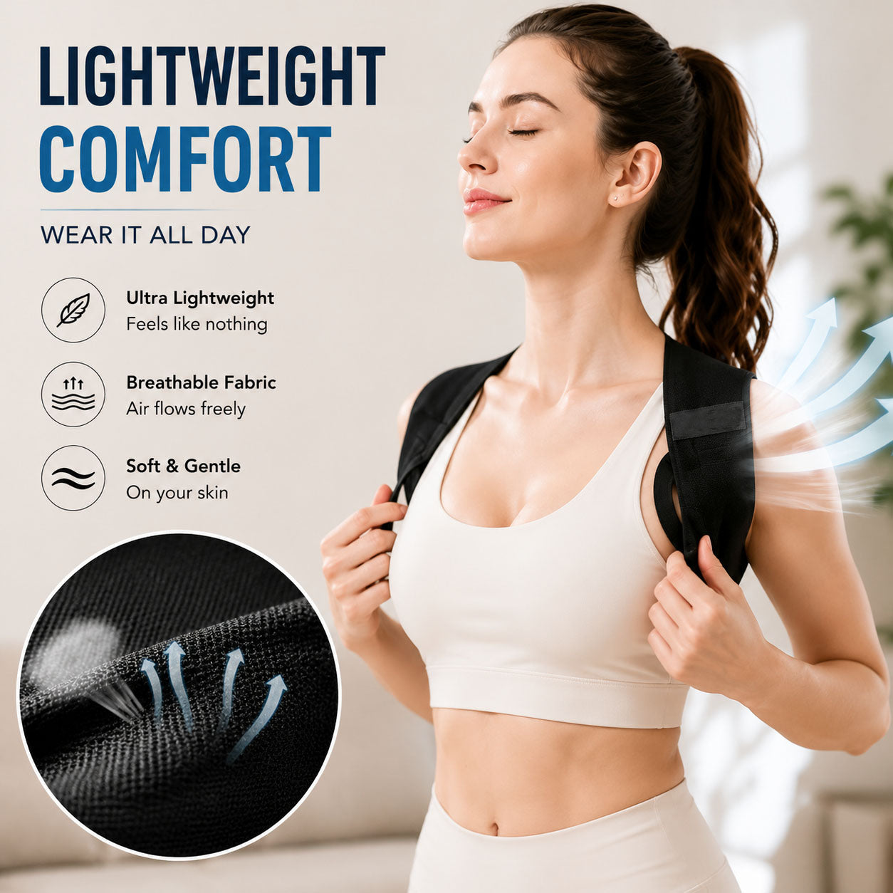 Posture Corrector for Men & Women – Lightweight Back & Shoulder Support Brace