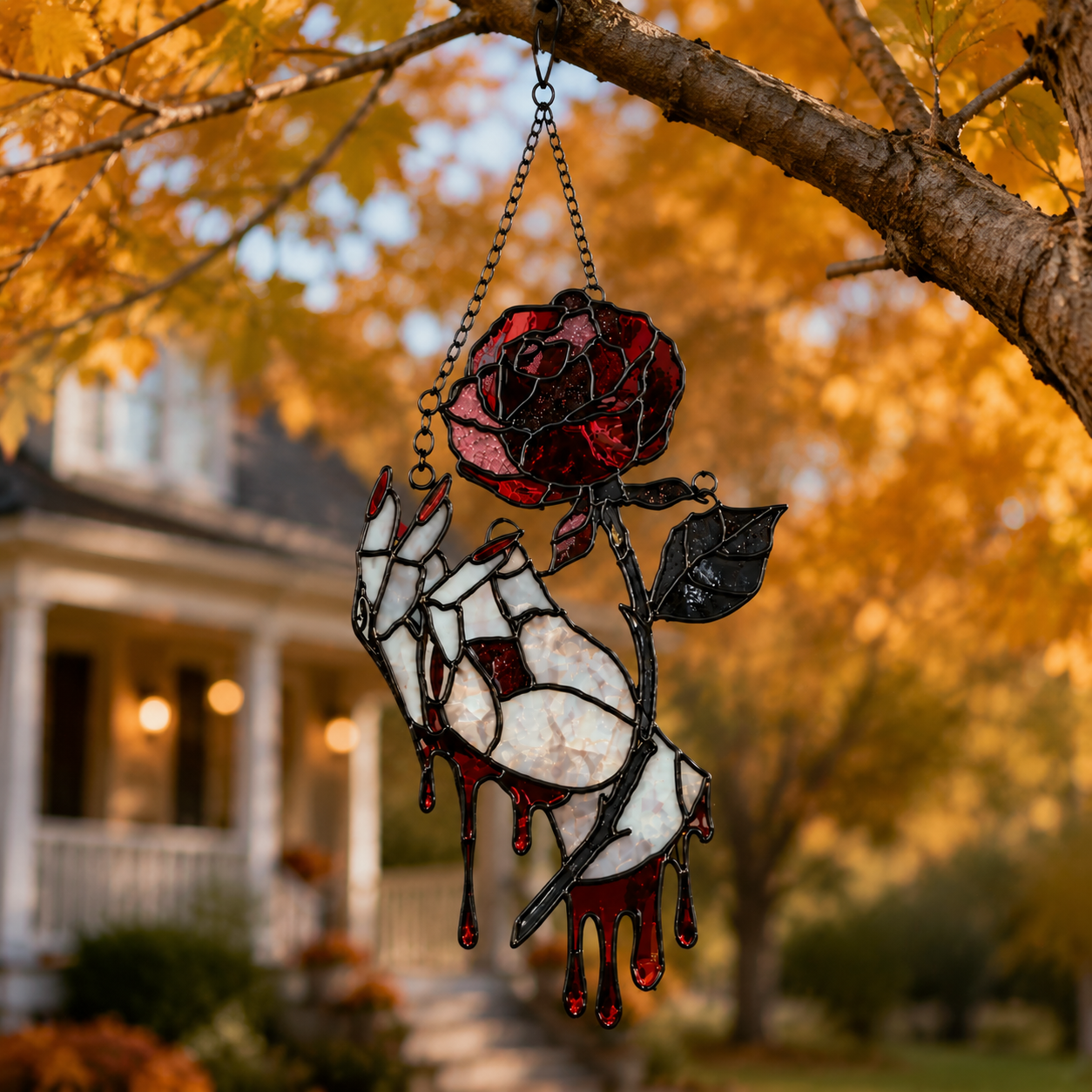 🔥🔥🔥Hand-painted bleeding rose hanging ornament