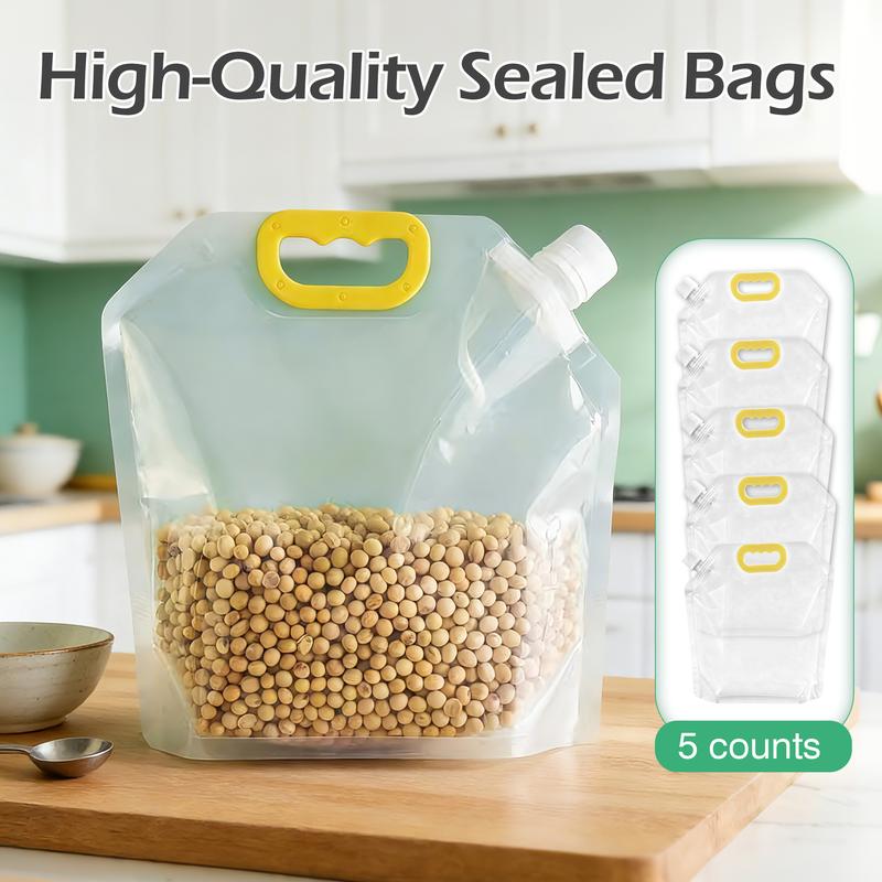 5PCS Airtight Food Storage Bags, Reusable Grain & Rice Storage Bags