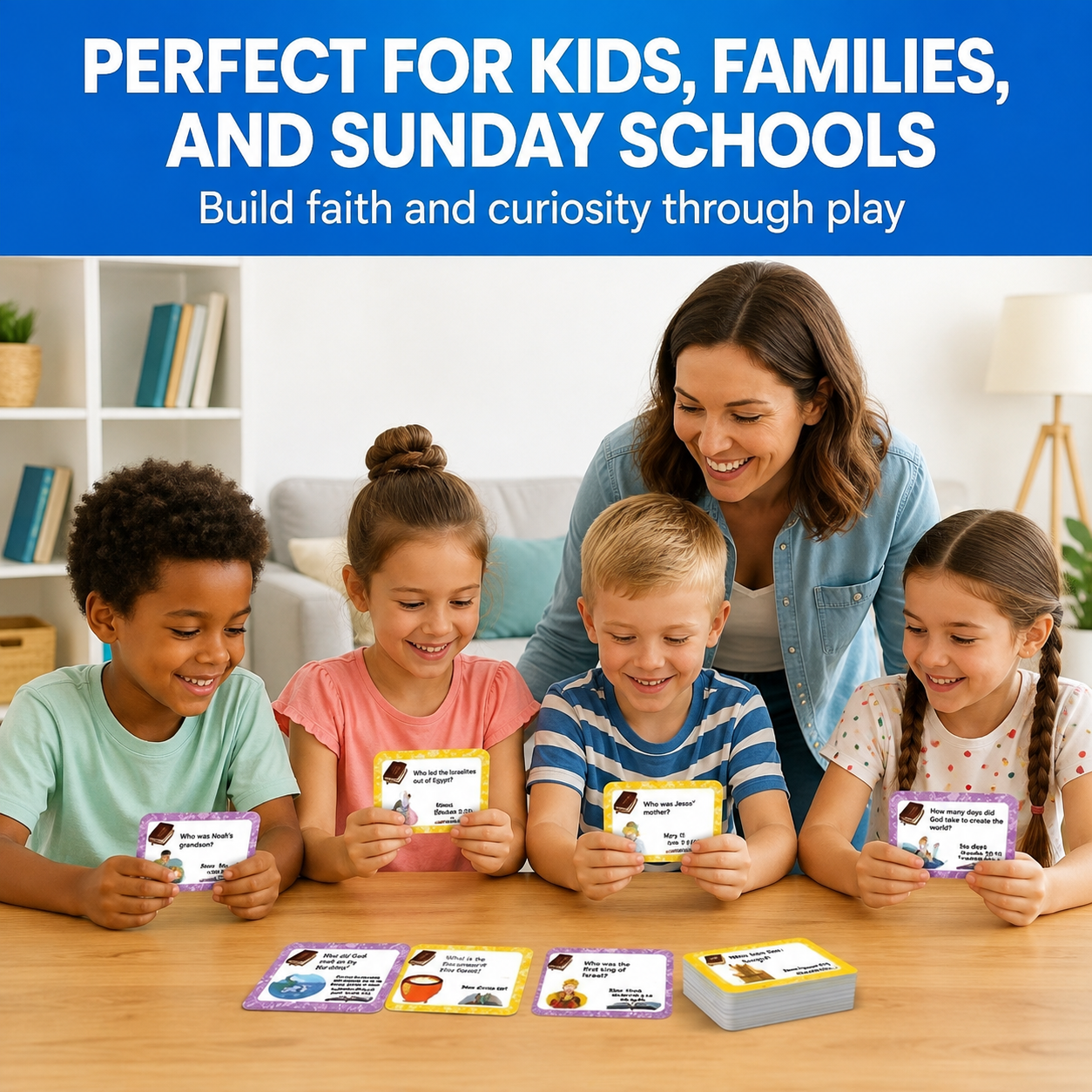 ✝️Bible Trivia Card Game – 300 Questions for Family Fun & Faith Learning (Ages 6+)