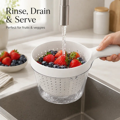 🥣 2-in-1 Drain Basket | Wash & Serve Fruits Effortlessly ✨