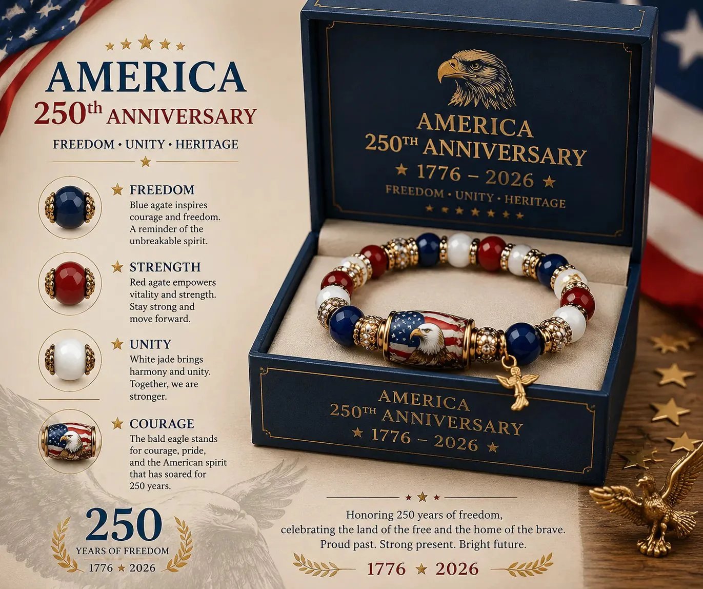 🔥 50% OFF - 🇺🇸 Celebrate Freedom & Honor 💎 | USA 250th Anniversary Limited Edition Collection ✨