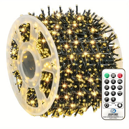 ✨ Perfect for Festive Decorations ✨300LED 98FT Christmas Light String with 8 Modes Timer & Remote Control