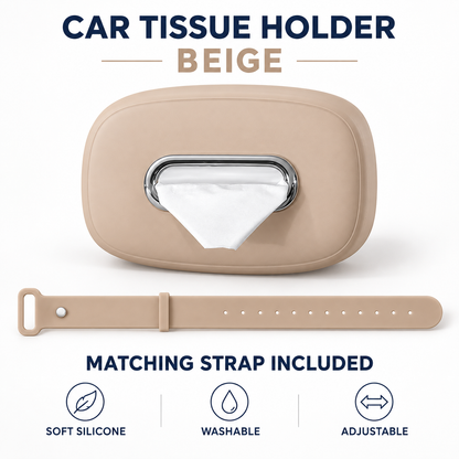 🚗 Keep Tissues Within Reach – Washable Silicone Car Headrest Tissue Holder