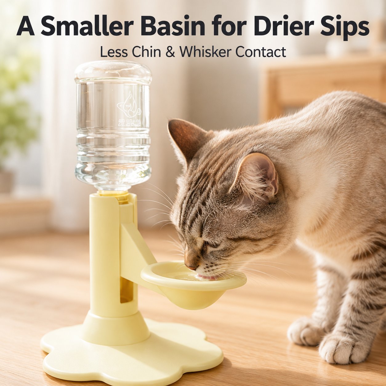 🎖️Gravity Cat Water Dispenser 🐱Cordless Raised Pet Water Bowl Anti-Spill ⚡No Electricity Needed