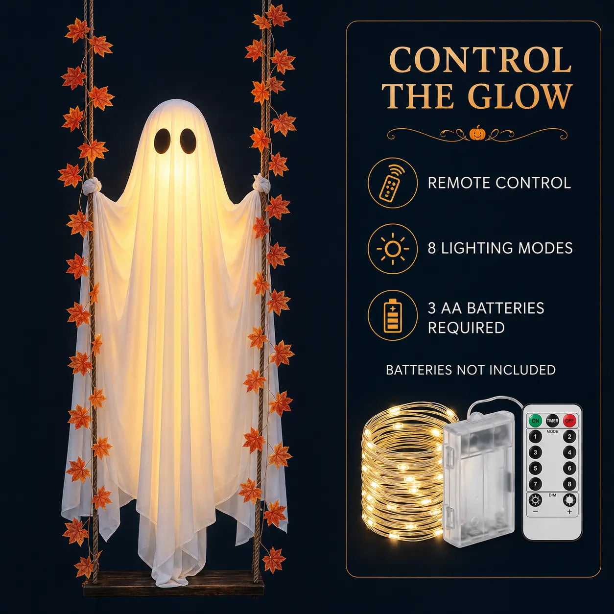 👻Halloween Swinging Ghost Light Create A Magical Haunted Porch This Halloween💡