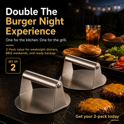 🍔 Stainless Steel Smash Burger Press – Make Restaurant-Style Crispy Burgers at Home