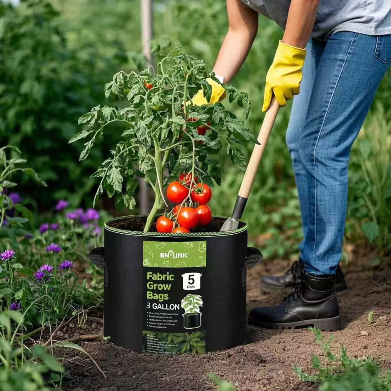 🔥🔥BN-LINK 5-Pack 3 Gallon Grow Bags