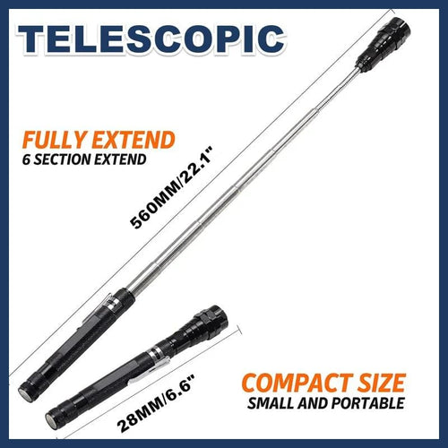📢📢49% OFF !! ⏰🔦Multifunctional Magnetic Telescopic Flashlight – Extendable, 360° Gooseneck, Super Bright 🛠️