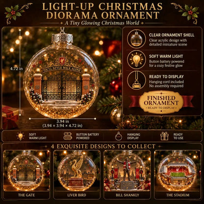 Light-Up Football Heritage Diorama Ornament – 10 Collectible Scenes