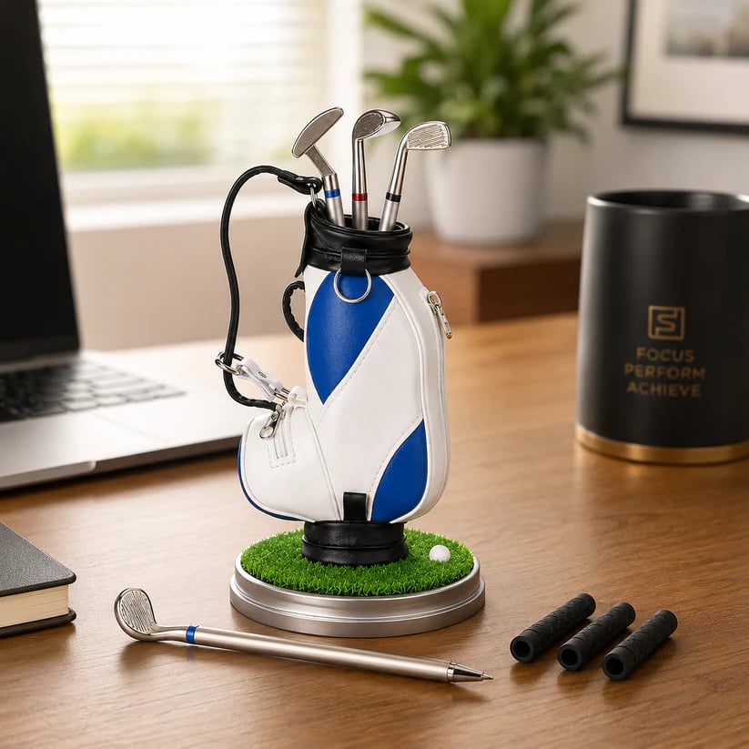 ⛳Bring the Fairway to Your Desk — Golf Pen Holder + 3-Pen Set