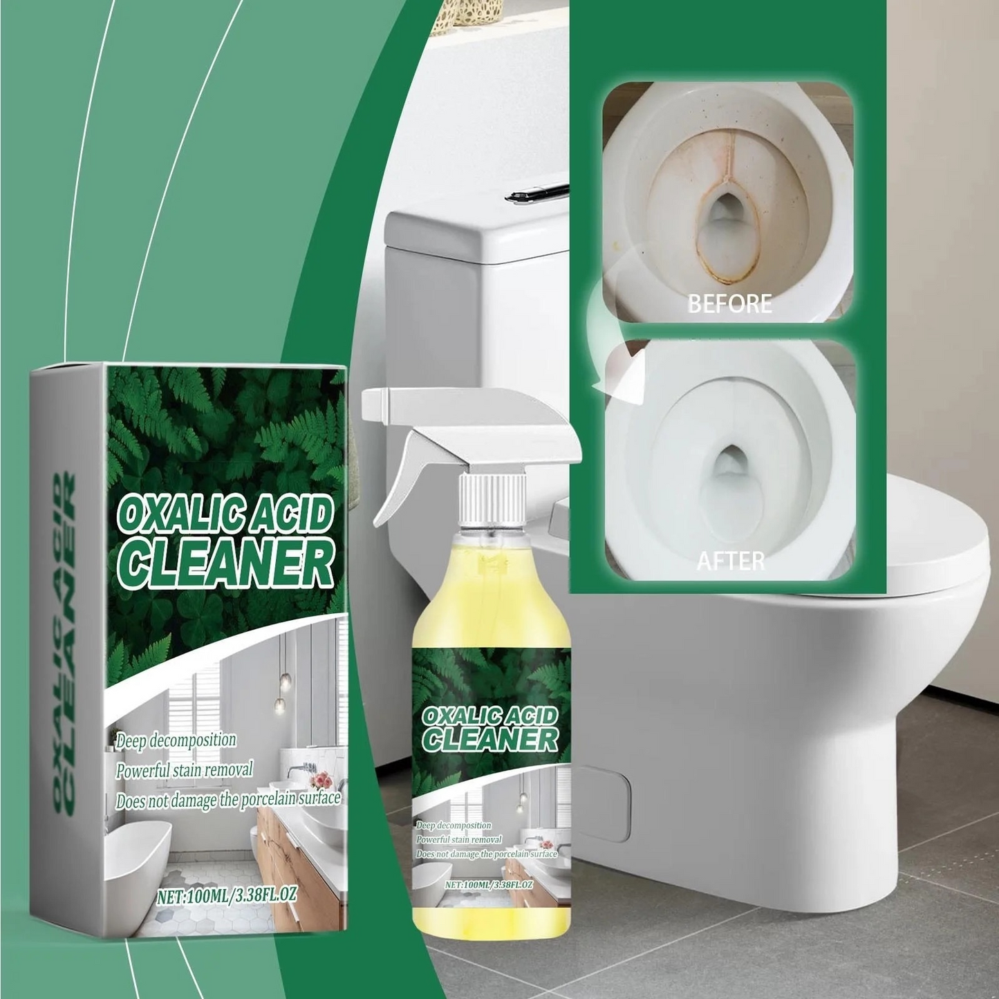 🧼50K+ Sold No-Scrub Bathroom Stain Remover For Toilet & Tiles