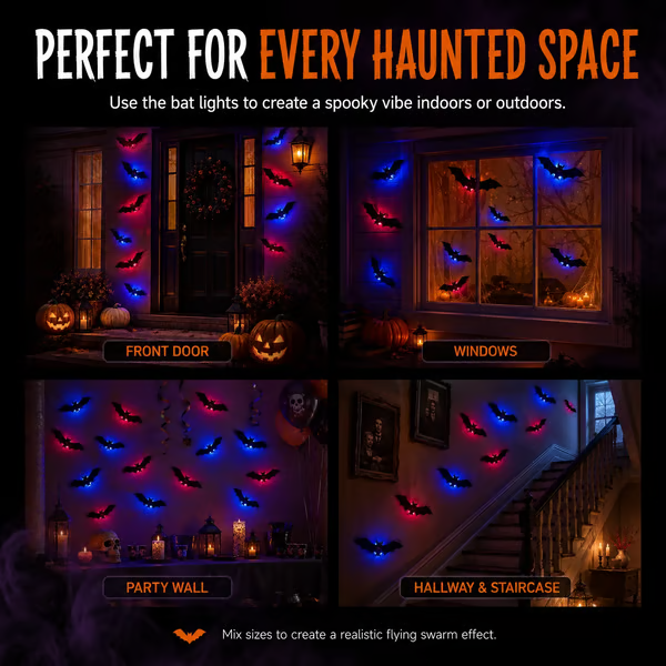 🔥Limited-Time🔥Halloween LED Flying Bat Decorations