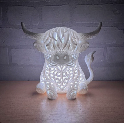 Warm Glow Highland Cow Table Lamp