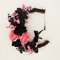 Pink Flower & Black Rose