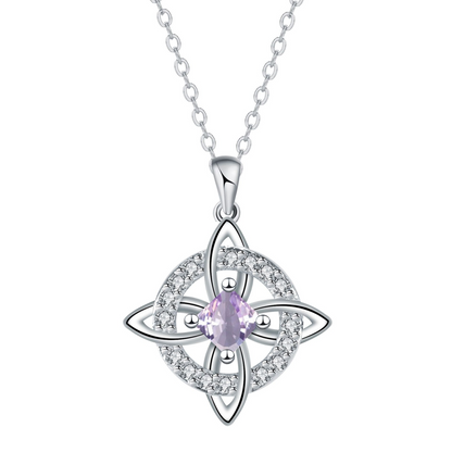 Mystical Birthstone Witches Knot Necklace – Natural Crystal 🔮💞Protect Your Loved Ones