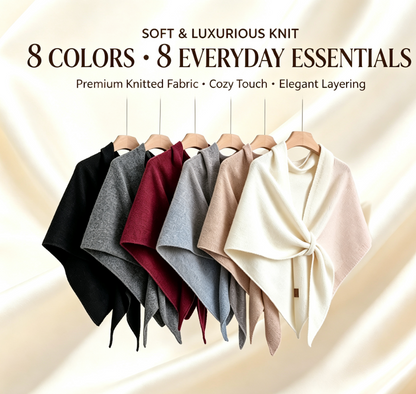 🍂Soft Knit Tie‑Front Shawl｜Versatile Layering Wrap for All Seasons🧣