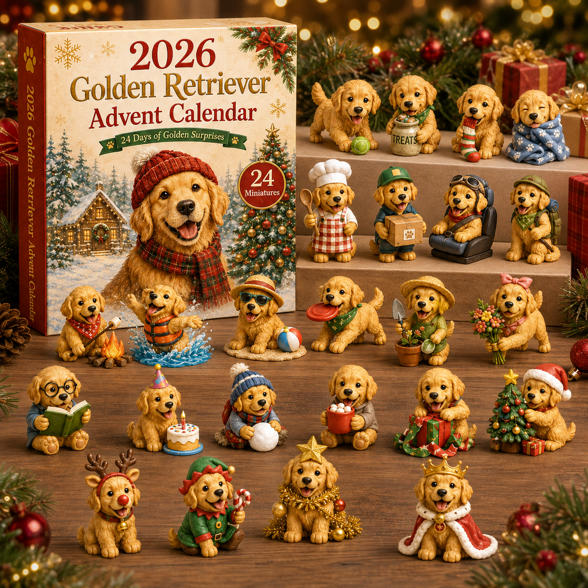 2026 Golden Retriever Advent Calendar 🐕🎄 – 24 Days of Adorable Dog Surprises
