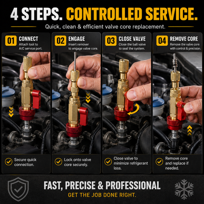 🔧 R134A A/C Valve Core Remover & Installer Kit – Fast, Controlled A/C Service
