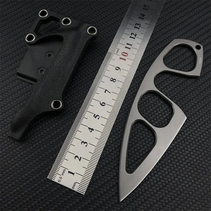 Tactical EDC Knife with Multi-Carry Sheath & Belt Clip