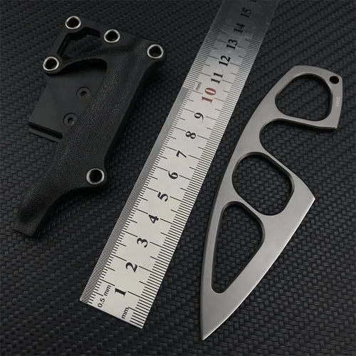 Tactical EDC Knife with Multi-Carry Sheath & Belt Clip