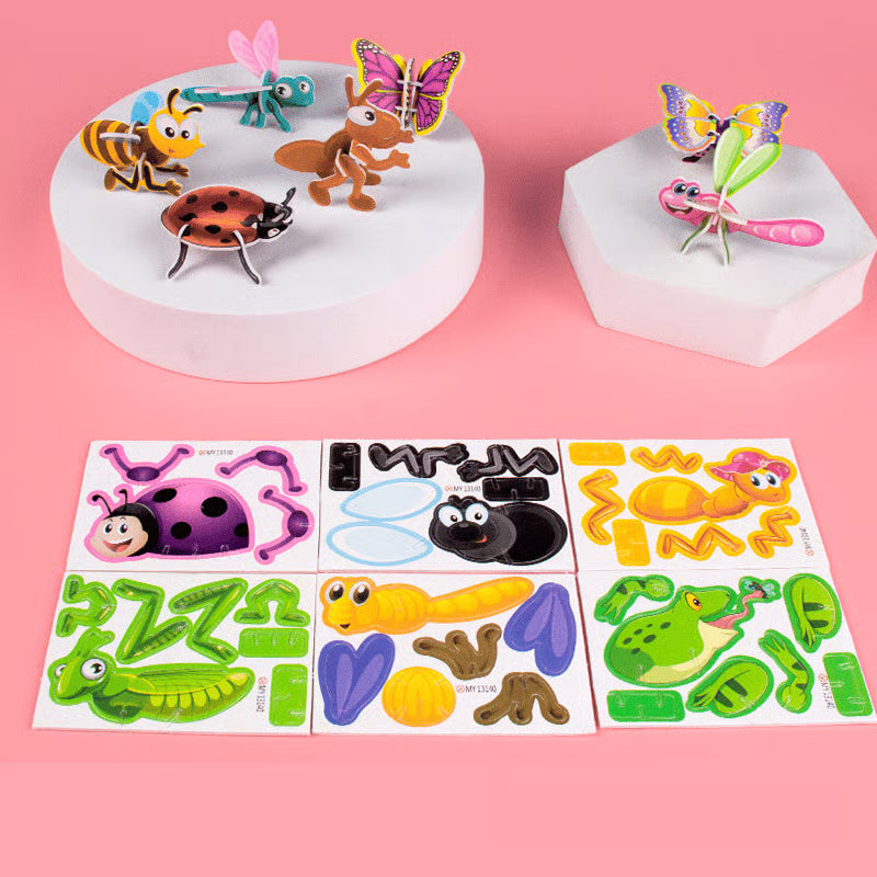 DIY 3D Creative Insect Paper Jigsaw Puzzle, Screen-Free Educational Paper Craft Model Toy For Kids