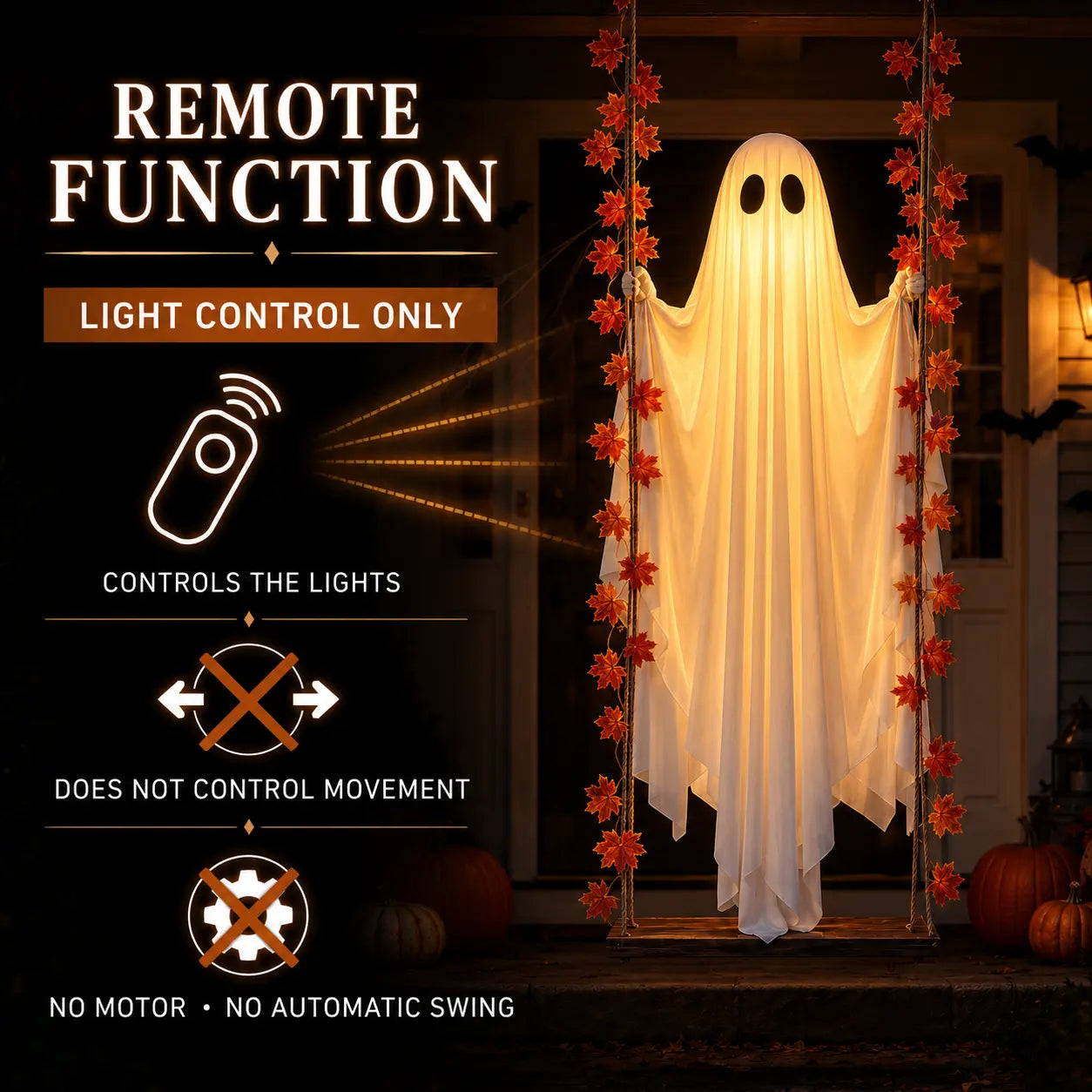 👻Halloween Swinging Ghost Light Create A Magical Haunted Porch This Halloween💡