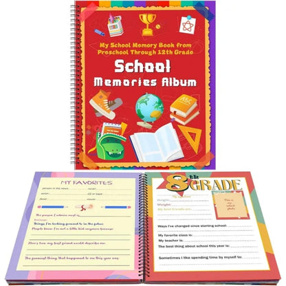 📚School Memory Book Photo Album for Kids,14 Pockets, 34 Pages, 13 Years