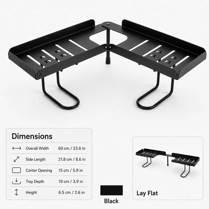 Foldable Steel Over-Sink Shelf Organizer, No-Drill Adjustable Storage Rack ✅