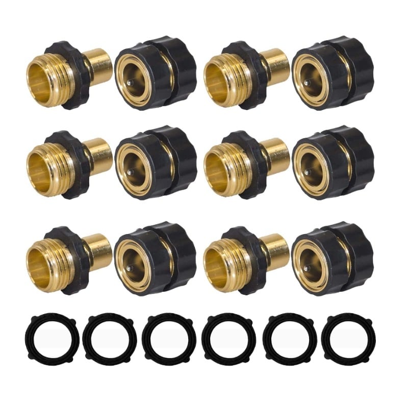 ✨LAST DAY 49% OFF - 🛠️3/4' Aluminum Alloy Garden Hose Quick Connector — Heavy-Duty Leak-Proof Quick Connect Fittings