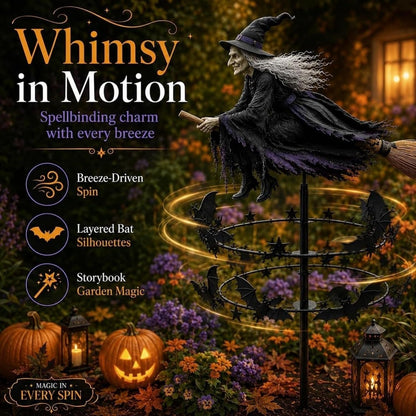 🔥49% Off Last Day -Halloween Early Bird Special🧙‍♀️ The Enchanted Witch Garden Wind Spinner
