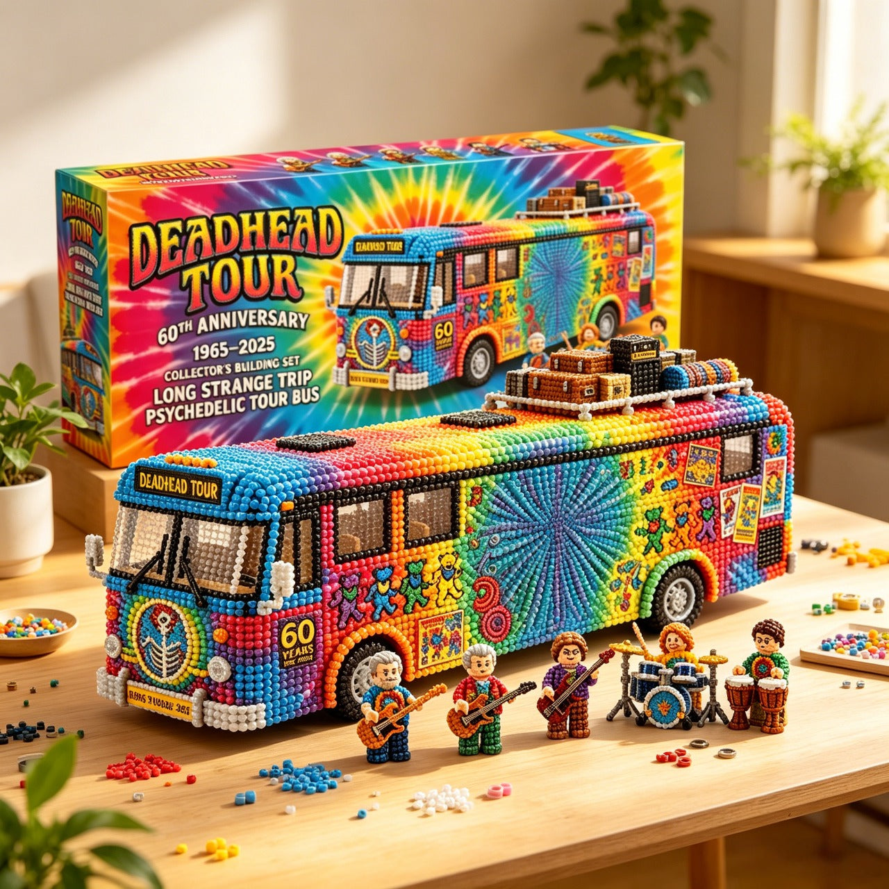 Deadhead Tour Psychedelic Rainbow Bus DIY Bead Kit | 60th Anniversary Collector Handmade Craft Set