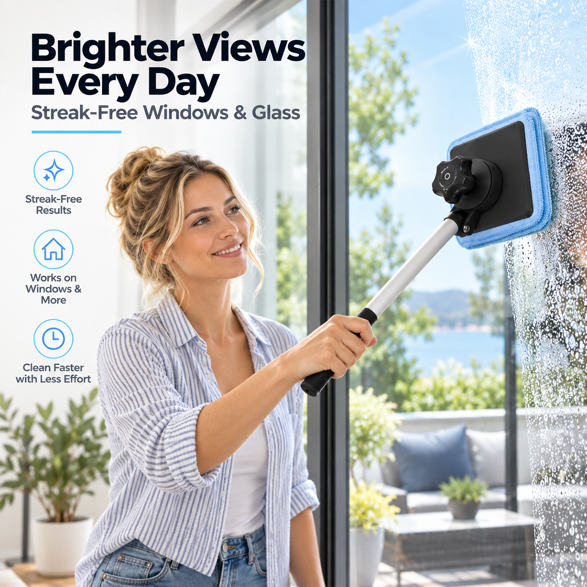 Dual Magnetic Car Windshield Cleaner | Streak-Free Auto Glass Cleaning Kit