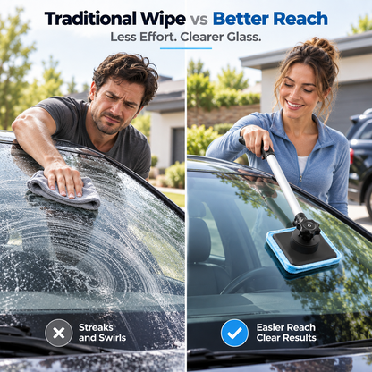 Dual Magnetic Car Windshield Cleaner | Streak-Free Auto Glass Cleaning Kit