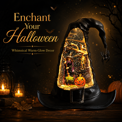 🔥🌲Witches Hat Lighted Water Lantern With Swirling Glitter🎁