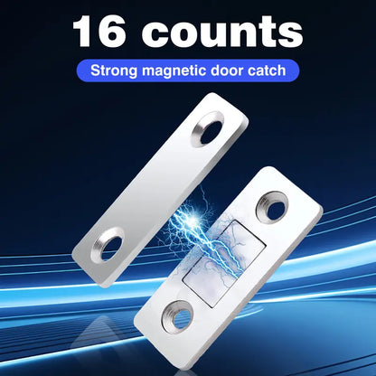16 Pair Counts Cupboard Magnetic Catch without Punching, 3-Step Stick-On Install - No Tools Needed